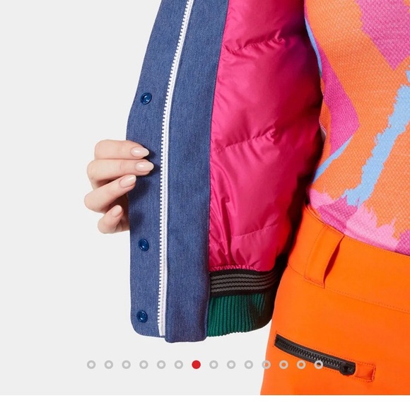 NWT Helly Hansen Apres Ski Varsity Jacket Deep Fjord Denim size medium - Picture 9 of 16